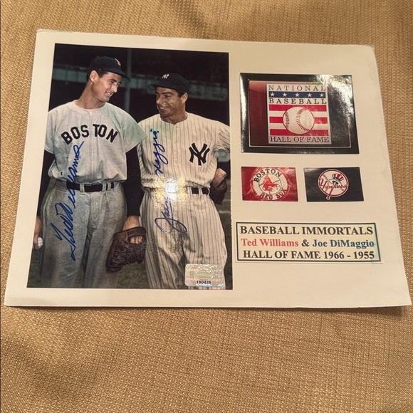 Ted Williams & Joe DiMaggio Dual Signed “Baseball Immortals” 8x10 Photo COA - Picture 1 of 1